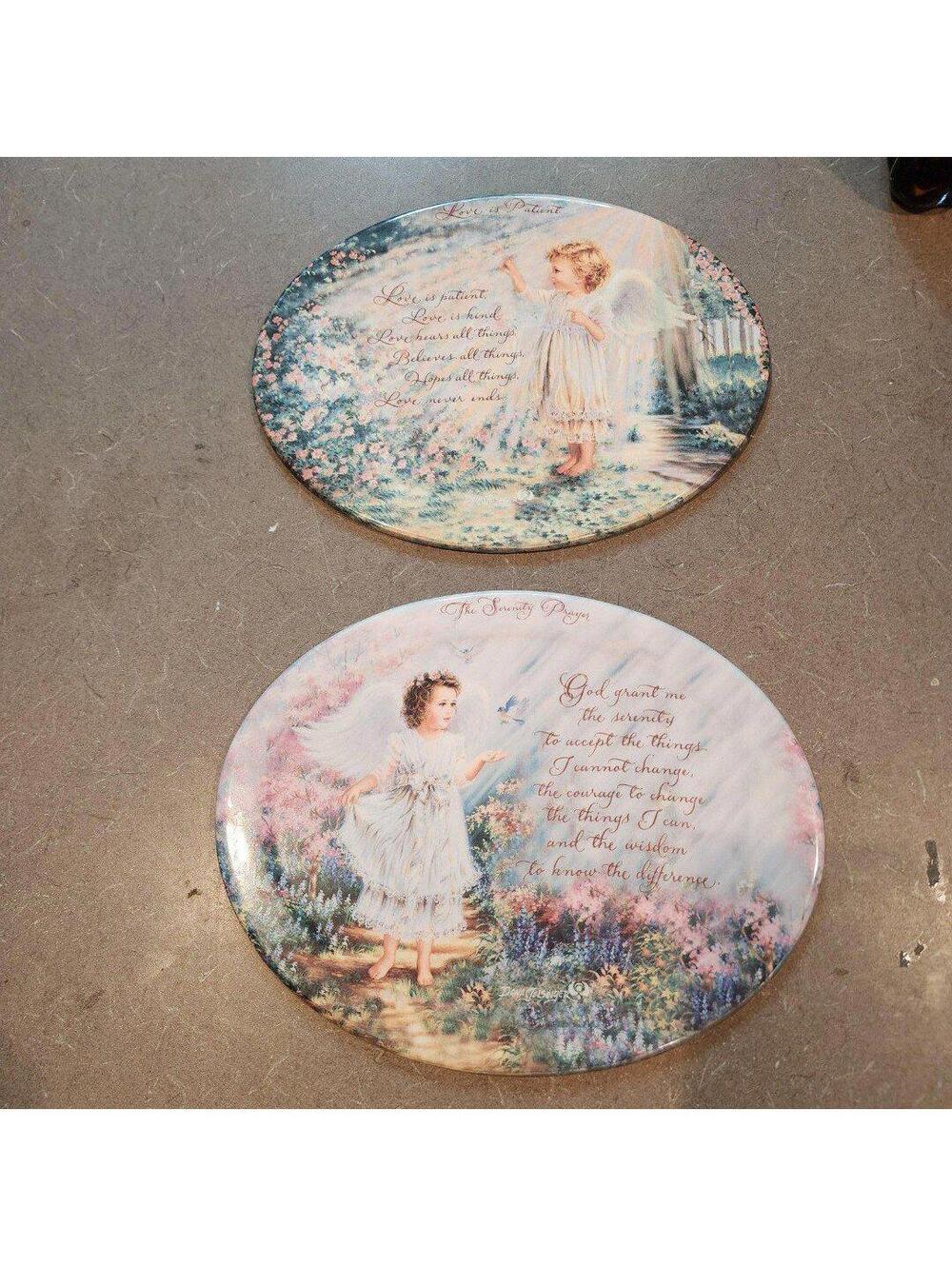 Bradford Exchange 9”x7” Oval Plaque  Serenity Garden” &  Love Is Patient Love A4